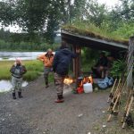 Popular shelter by the river Røssåga for fishermans to gather and take a break.