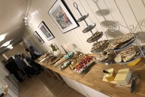 Traditional Norwegian buffet table with lots of delicious cakes and local pastries. 