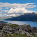 View of a lake in the middle of a mountain area
