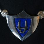 One part of the silver ceremonial chain of office for the Mayor. This one with the local boat symbol.