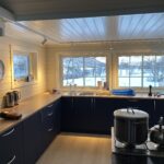 Modern kitchen with a great view