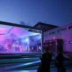 Colorful presentation of a music arena at Hemnesberget.
